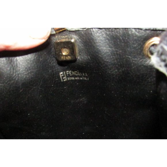 Early Fendi SAS Multi-colored 'FENDI' Logo Print on Black Coated Canvas - Picture 9 of 16